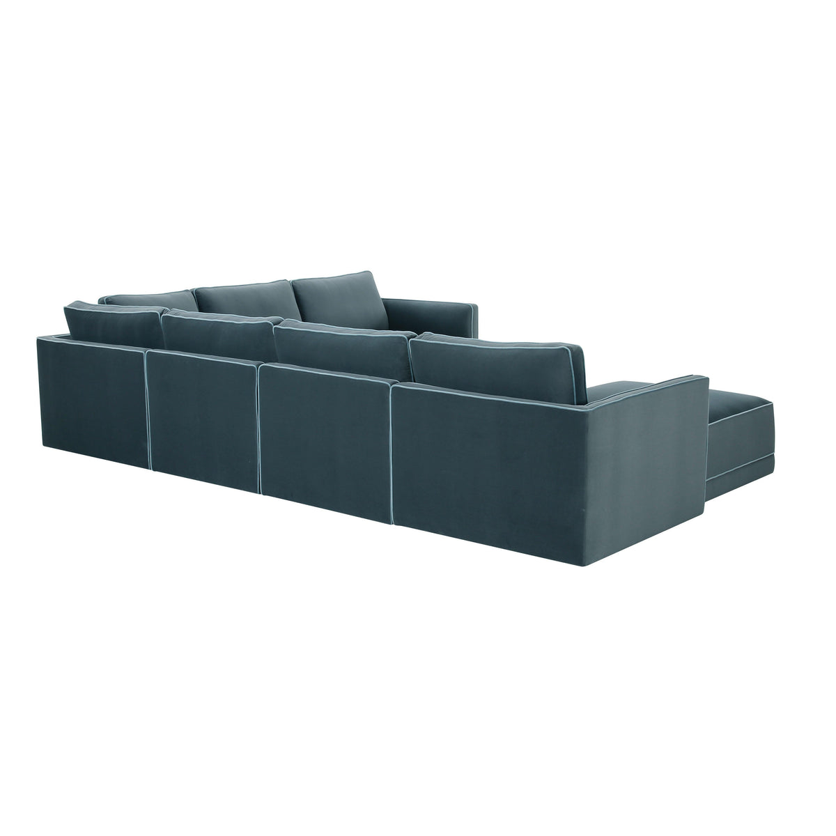 Willow Misty Blue Performance Velvet Modular Large Chaise Sectional by TOV Furniture – photo 4 of 6