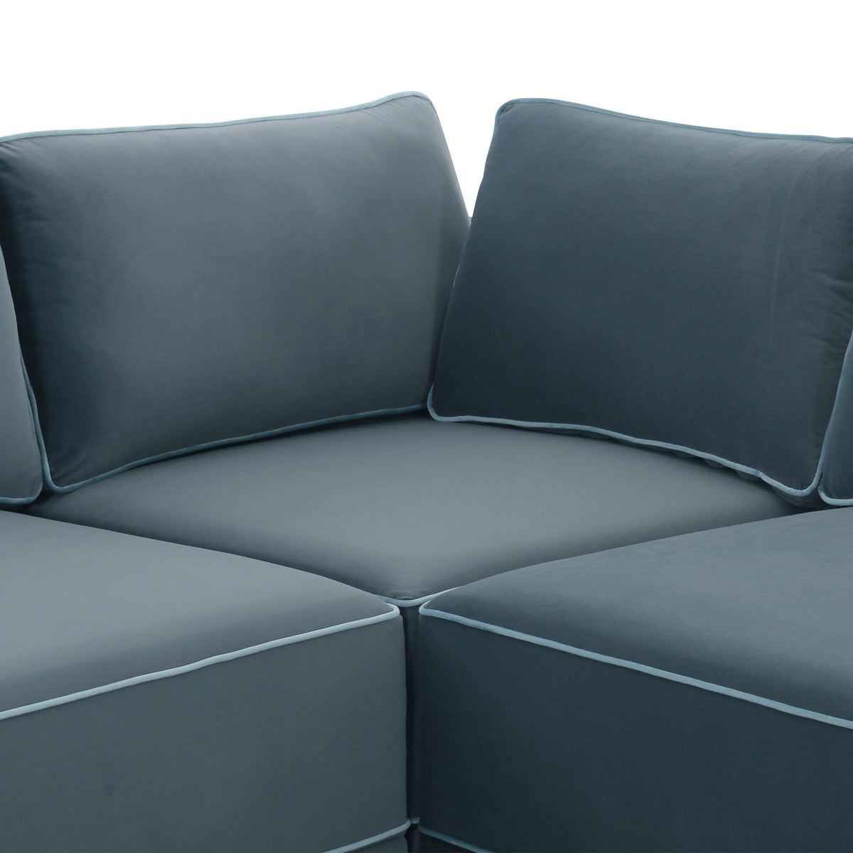 Willow Misty Blue Performance Velvet Modular Large Chaise Sectional by TOV Furniture – photo 5 of 6