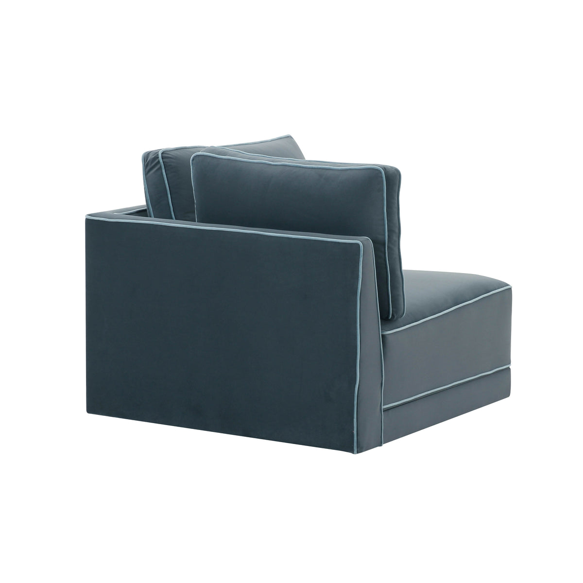 Willow Misty Blue Performance Velvet Modular Corner Chair by TOV Furniture – photo 1 of 4