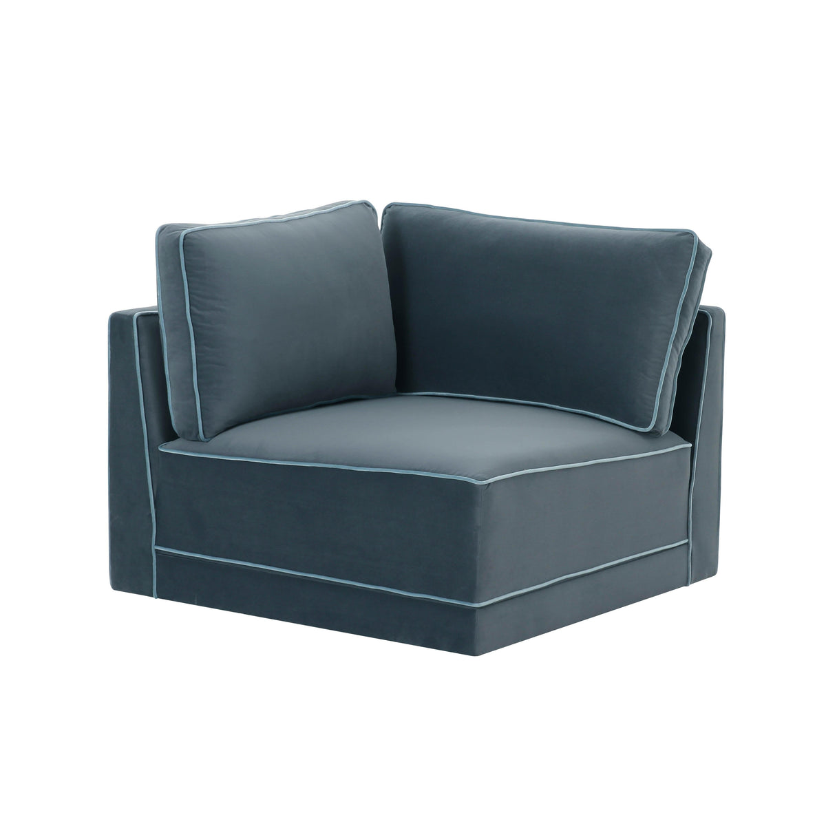 Willow Misty Blue Performance Velvet Modular Corner Chair by TOV Furniture – photo 2 of 4
