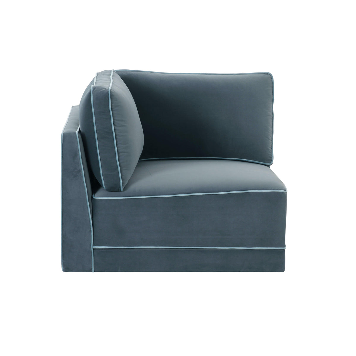 Willow Misty Blue Performance Velvet Modular Corner Chair by TOV Furniture – photo 3 of 4