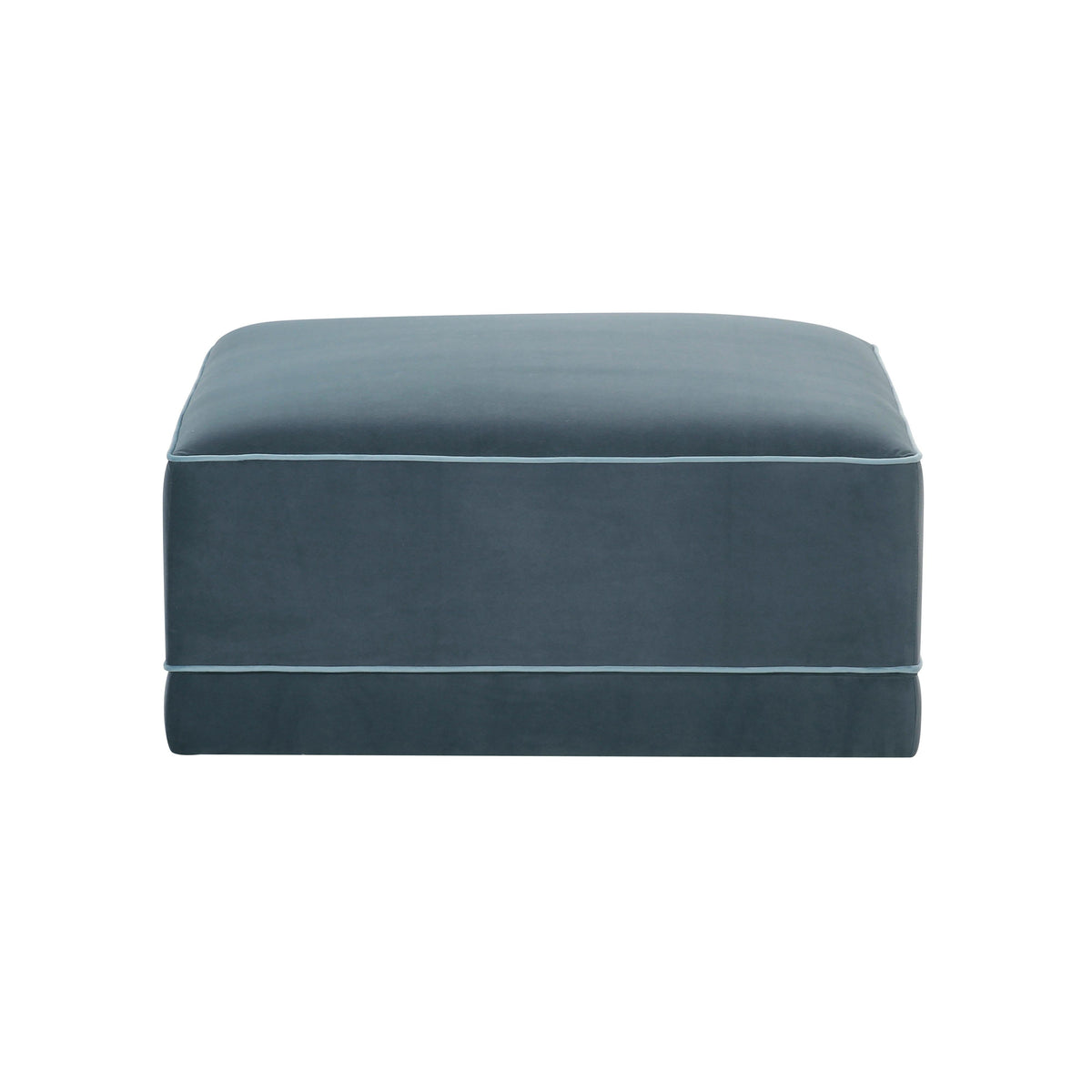 Willow Misty Blue Performance Velvet Ottoman by TOV Furniture – photo 1 of 3