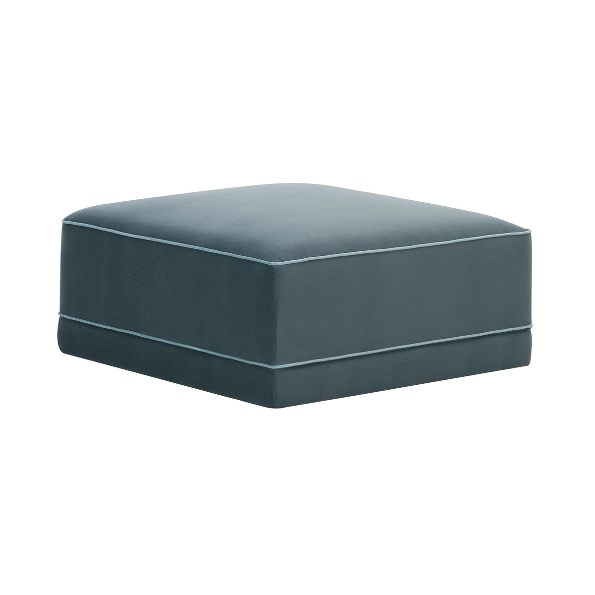 Willow Misty Blue Performance Velvet Ottoman by TOV Furniture – photo 2 of 3