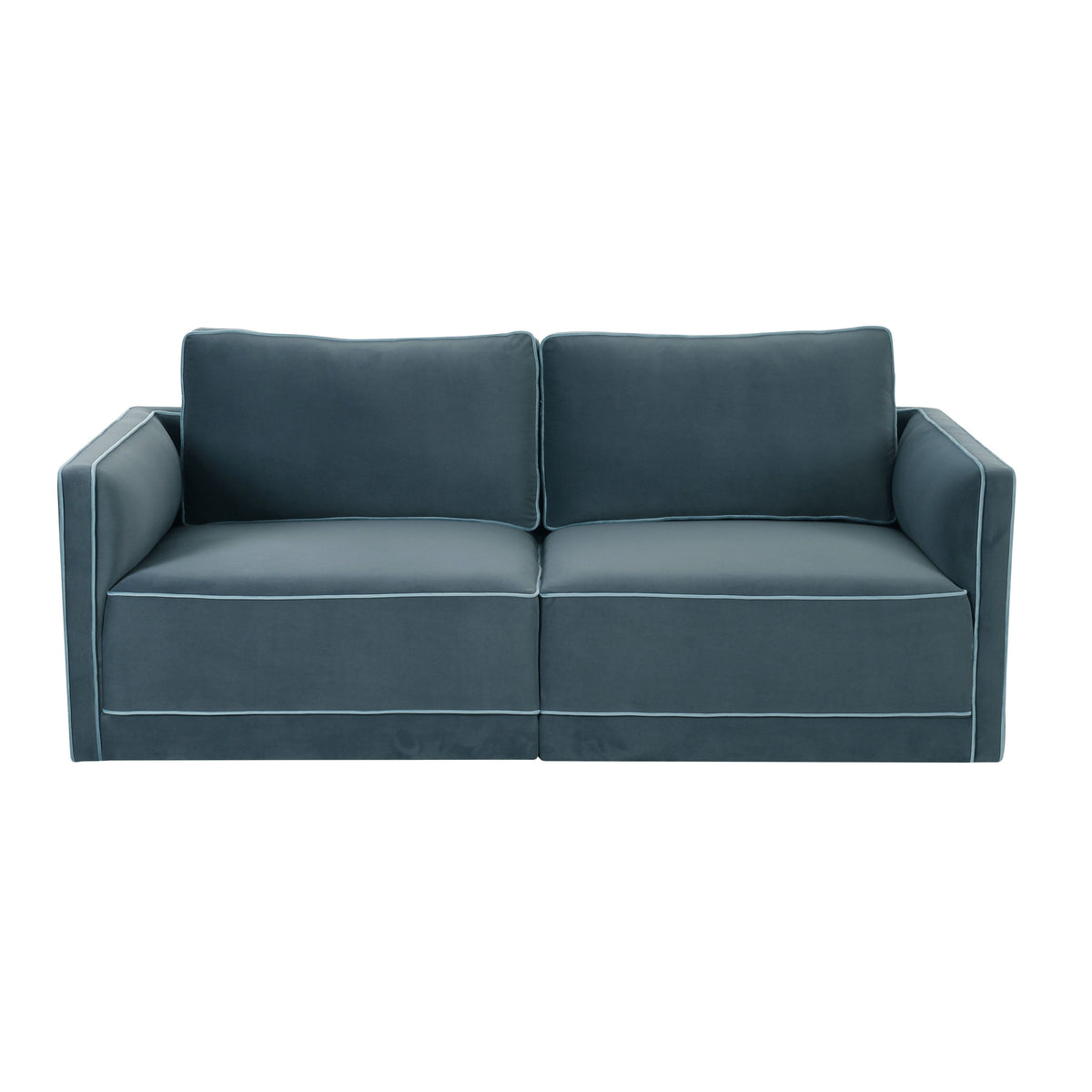 Willow Misty Blue Performance Velvet Modular Loveseat by TOV Furniture – photo 1 of 5