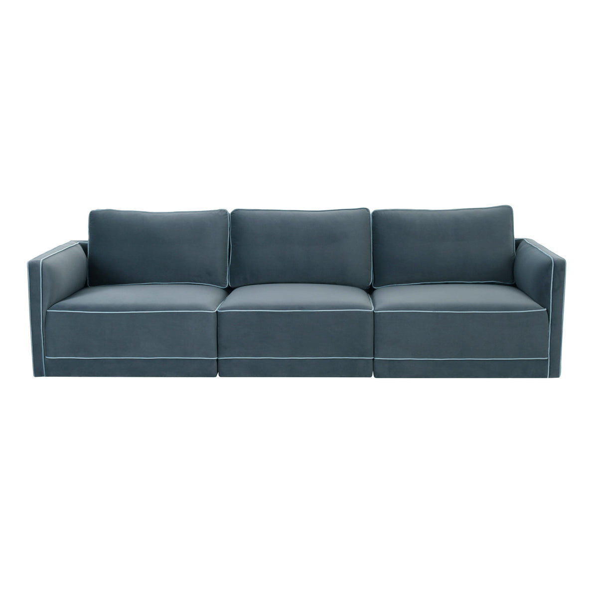 Willow Misty Blue Performance Velvet Modular Sofa by TOV Furniture – photo 1 of 7