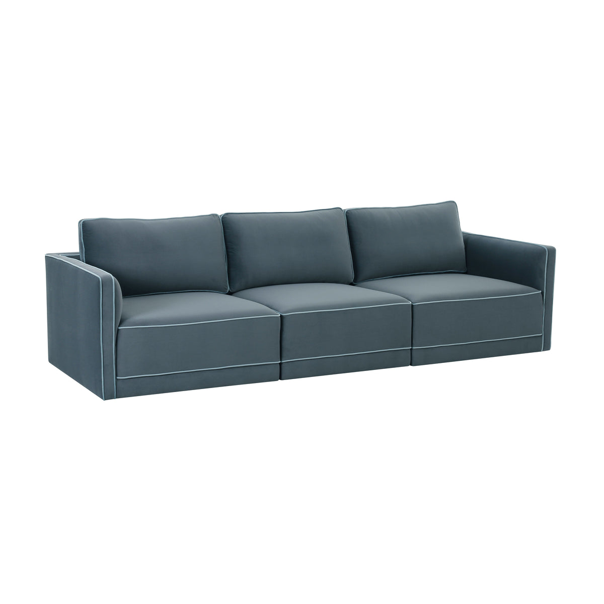 Willow Misty Blue Performance Velvet Modular Sofa by TOV Furniture – photo 3 of 7
