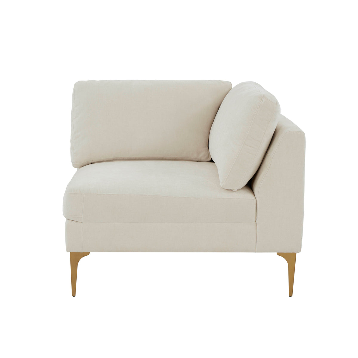 Serena Cream Performance Velvet Modular Armless Chair by TOV Furniture – photo 2 of 5