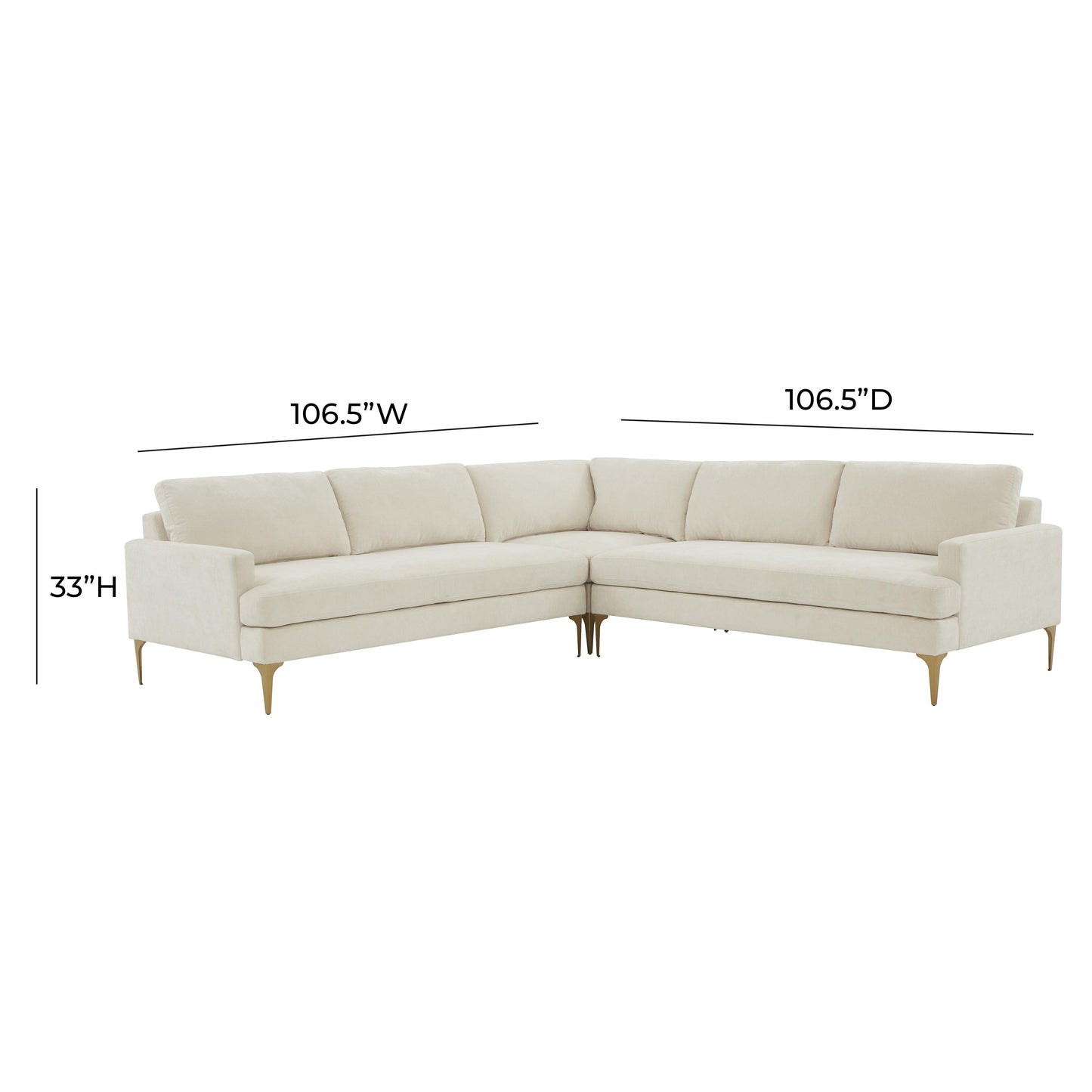 Serena 3 Piece Velvet L Sectional Ren L05130 Sec