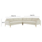 Serena 3 Piece Velvet L Sectional Ren L05120 Sec