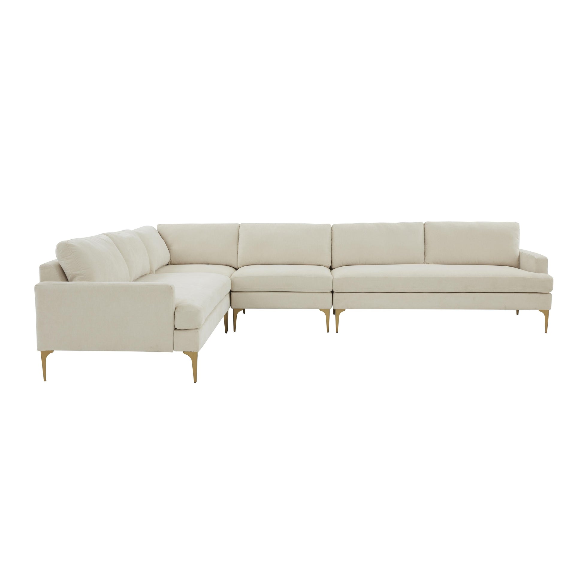 Serena 4 Piece Velvet Large L Sectional Ren L05120 Sec1