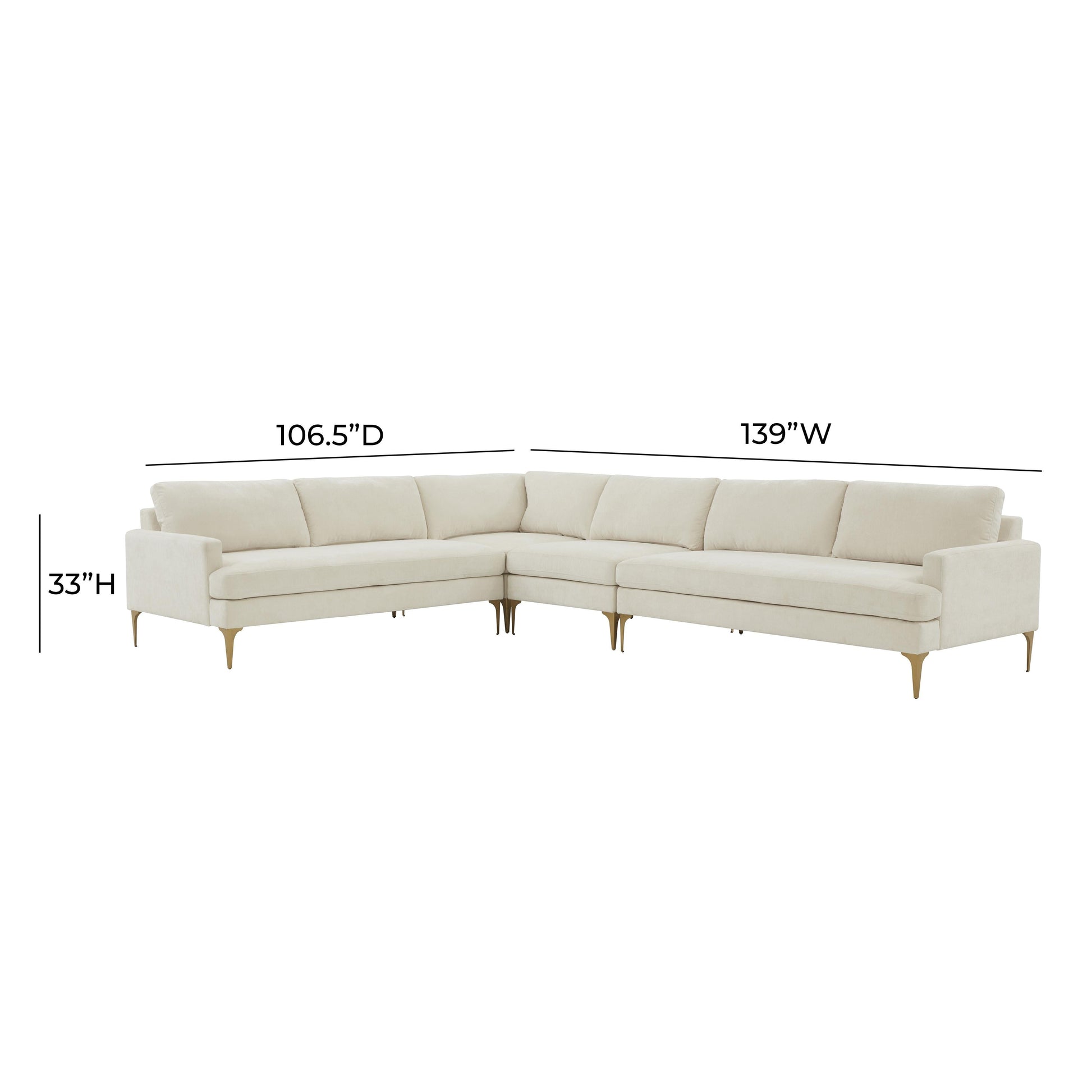Serena 4 Piece Velvet Large L Sectional Ren L05120 Sec1