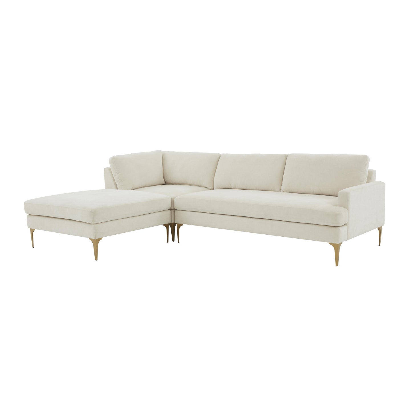 Serena 3 Piece Velvet Chaise Sectional Ren L05110 Sec4L