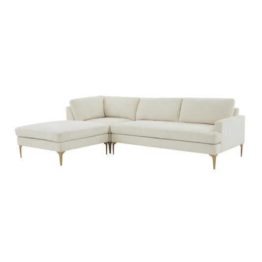 Serena 3 Piece Velvet Chaise Sectional Ren L05110 Sec4L