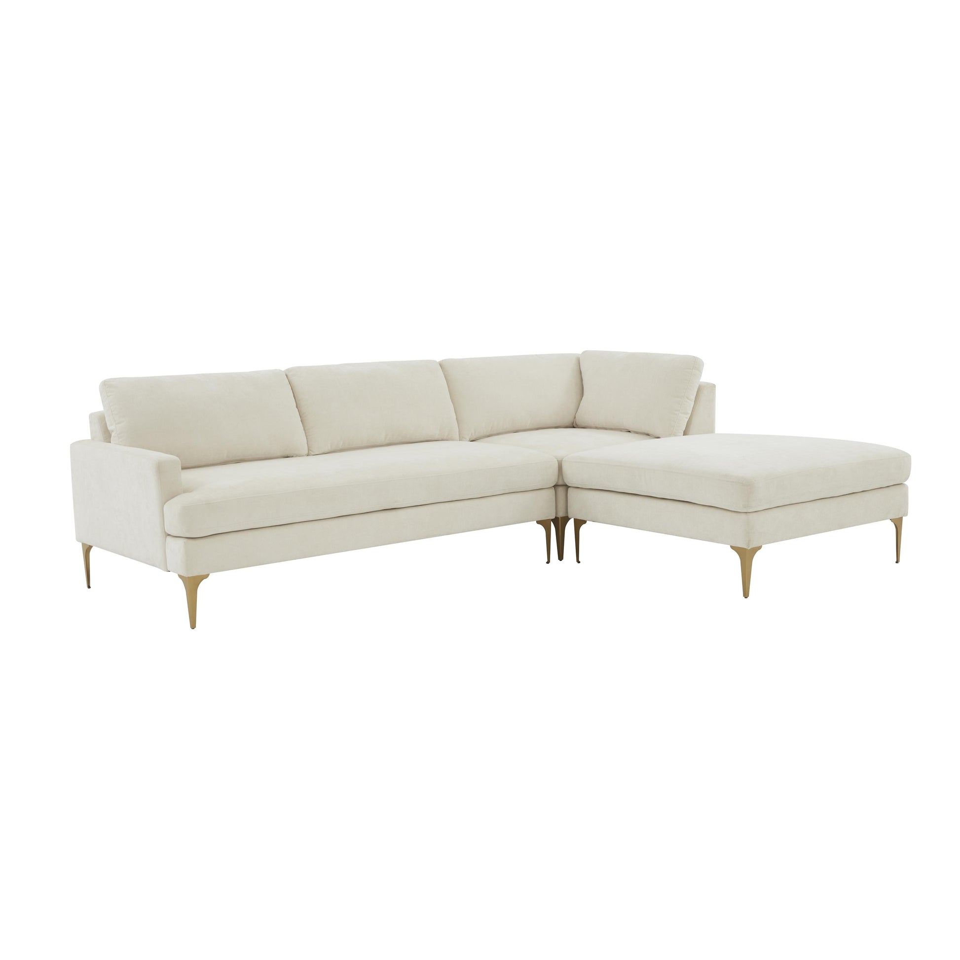 Serena 3 Piece Velvet Chaise Sectional Ren L05130 Sec4L