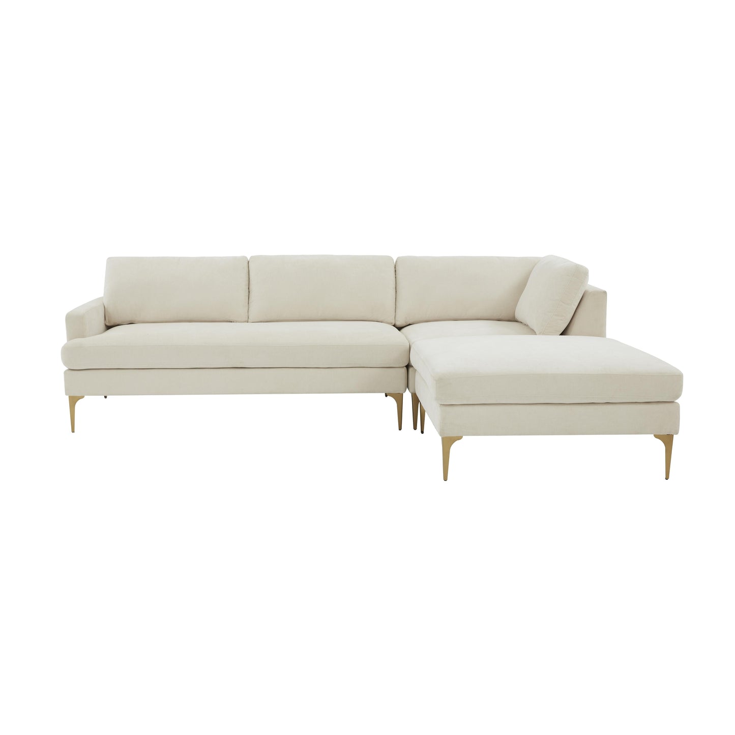 Serena 3 Piece Velvet Chaise Sectional Ren L05120 Sec4R