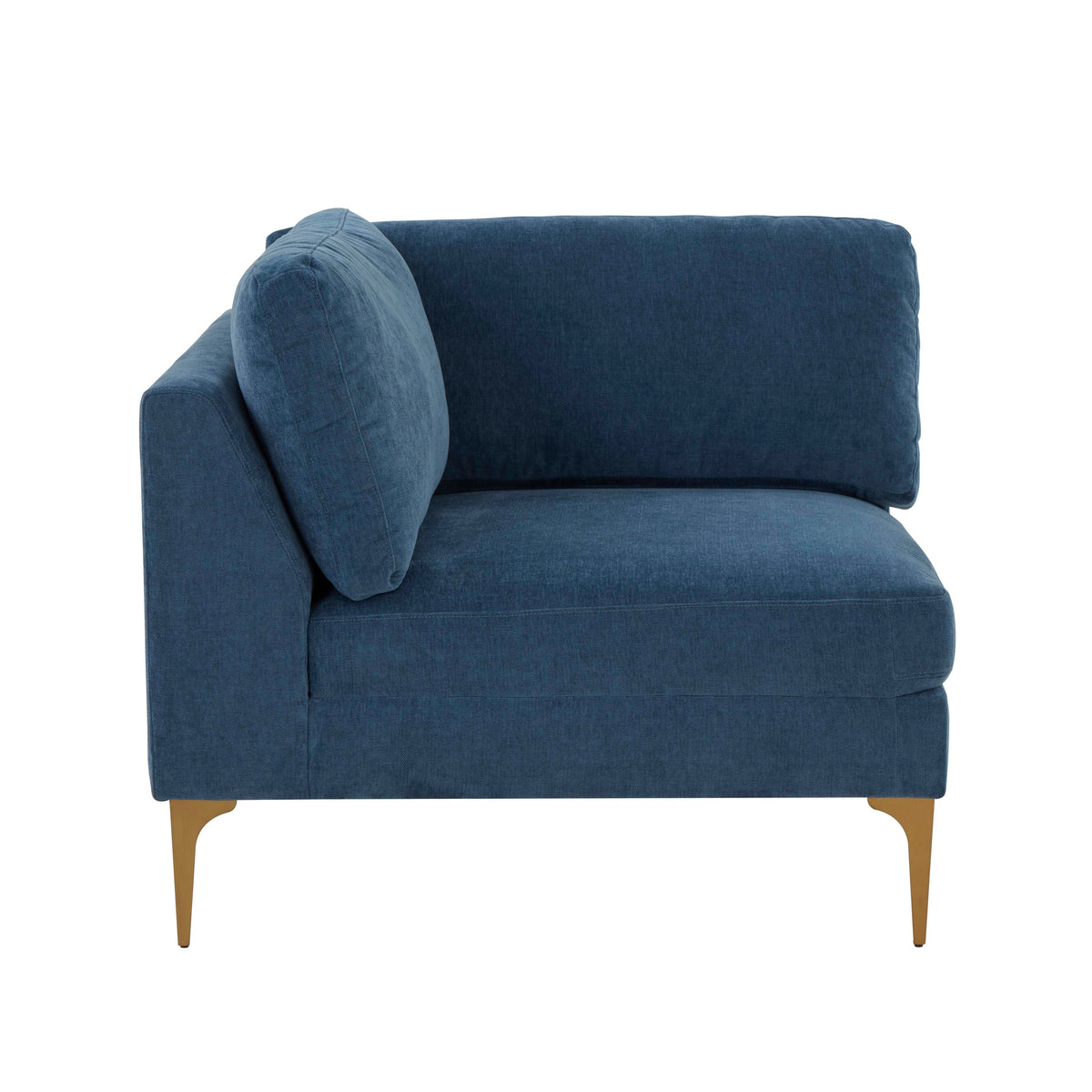 Serena Blue Performance Velvet Modular Armless Chair by TOV Furniture – photo 2 of 5