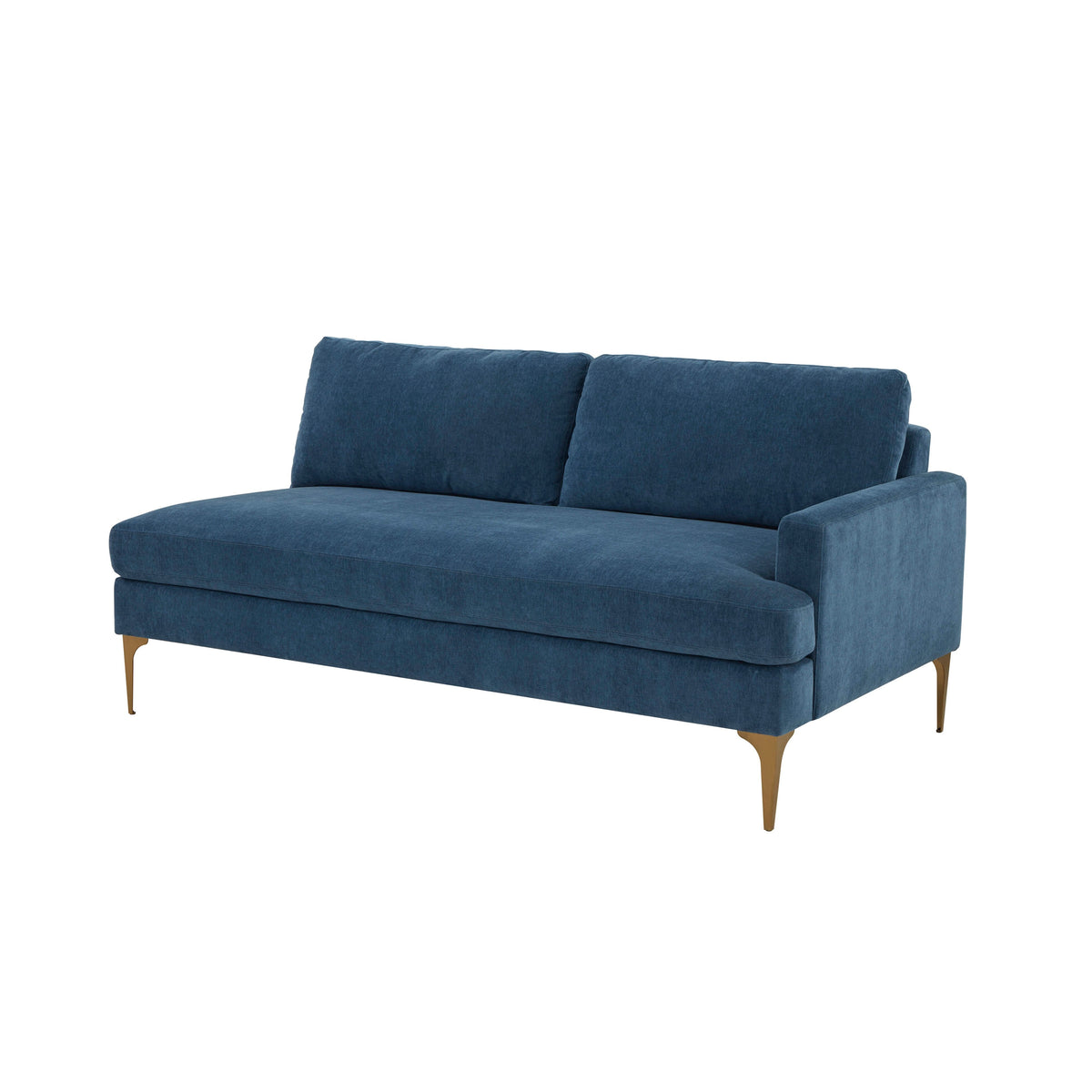 Serena Blue Performance Velvet Modular RAF Loveseat by TOV Furniture – photo 1 of 5