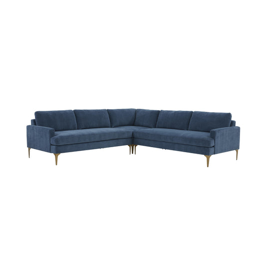 Serena 3 Piece Velvet L Sectional Ren L05120 Sec