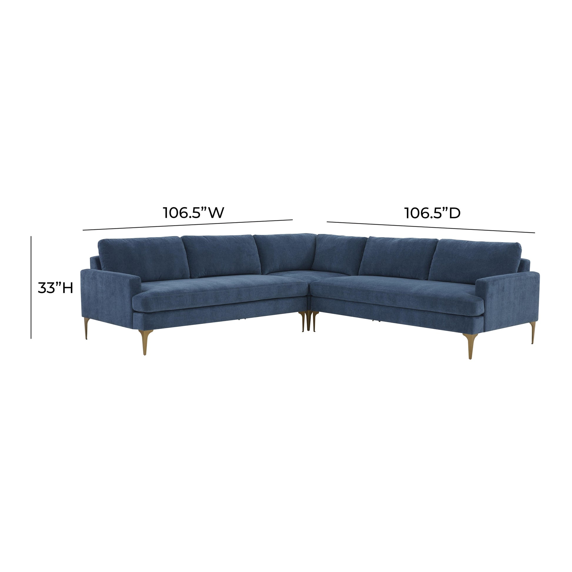 Serena 3 Piece Velvet L Sectional Ren L05120 Sec