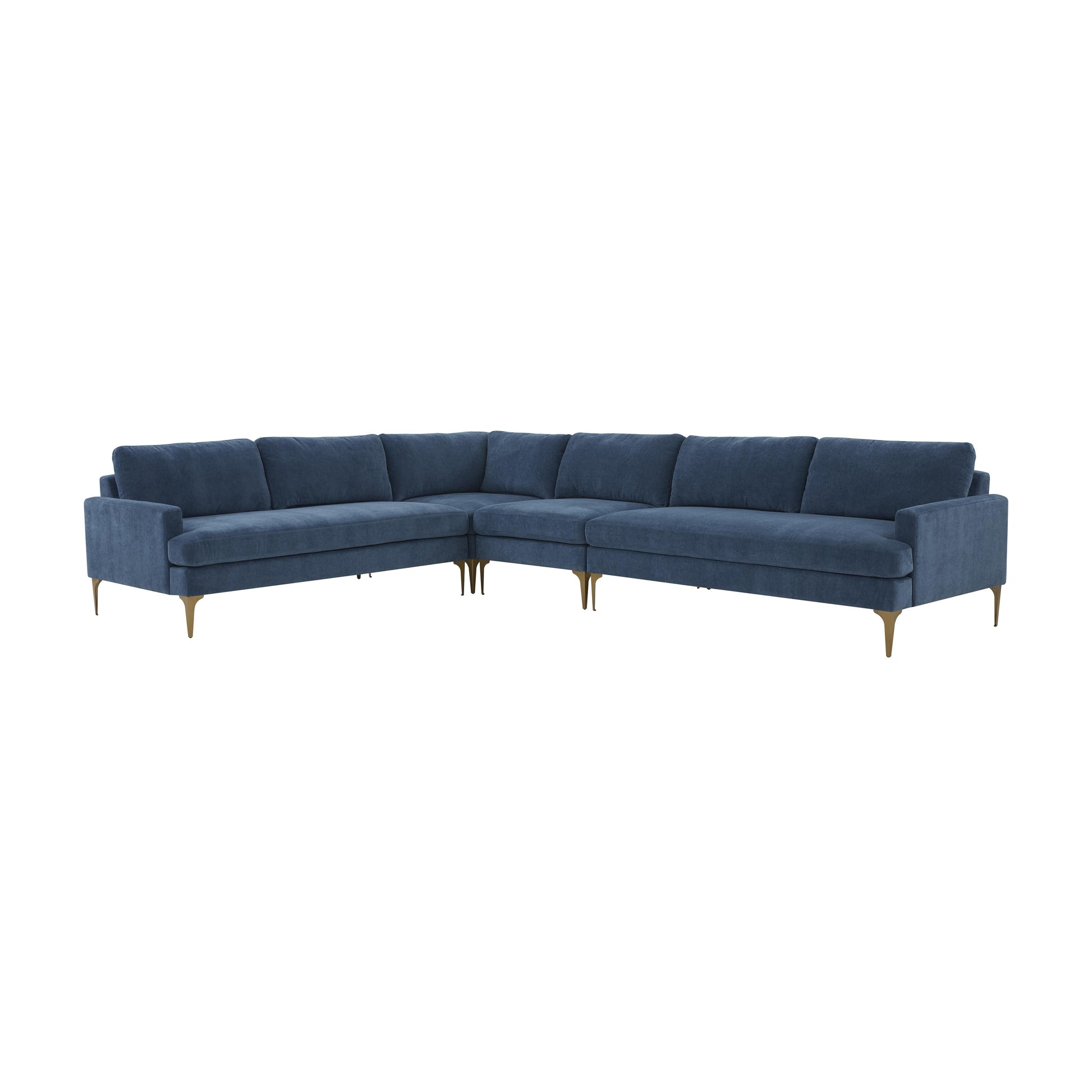 Serena 4 Piece Velvet Large L Sectional Ren L05120 Sec1