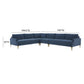 Serena 4 Piece Velvet Large L Sectional Ren L05130 Sec1