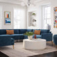 Serena Blue Velvet U Sectional by TOV