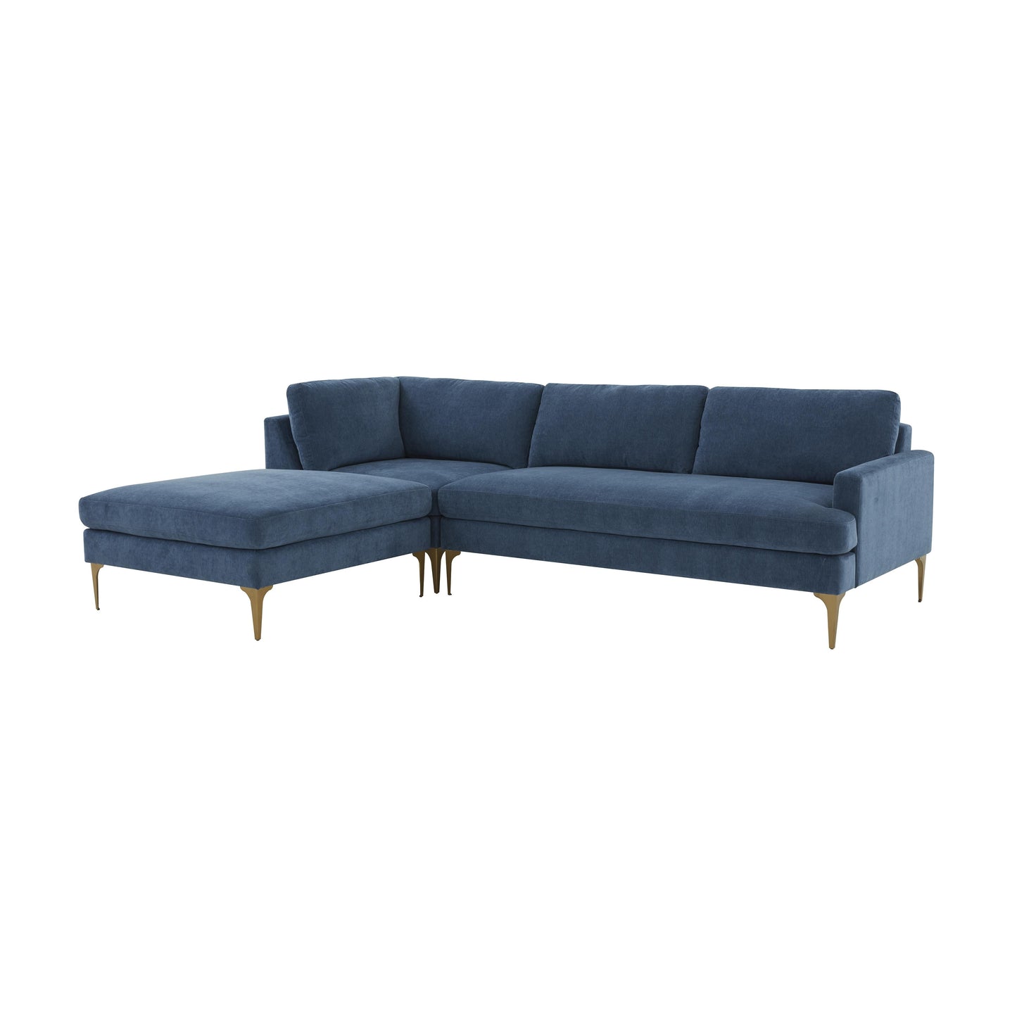 Serena 3 Piece Velvet Chaise Sectional Ren L05120 Sec4L