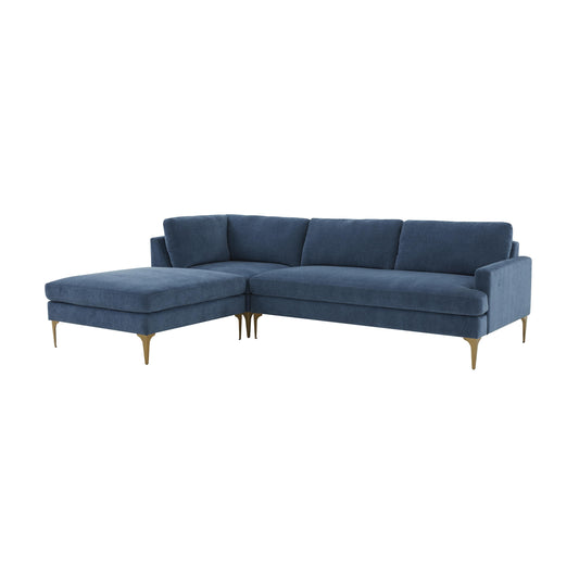 Serena 3 Piece Velvet Chaise Sectional Ren L05120 Sec4L