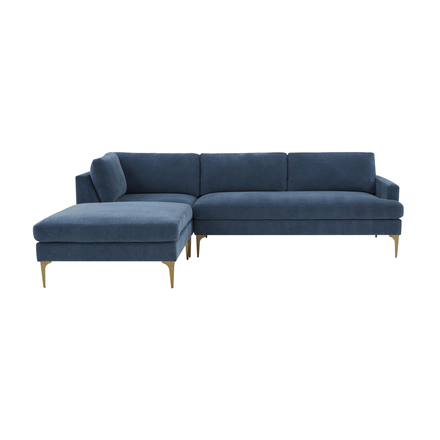 Serena 3 Piece Velvet Chaise Sectional Ren L05130 Sec4L