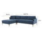 Serena 3 Piece Velvet Chaise Sectional Ren L05120 Sec4L