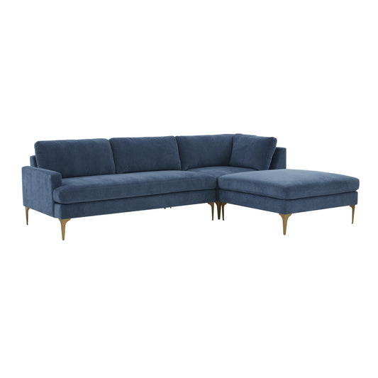 Serena 3 Piece Velvet Chaise Sectional Ren L05120 Sec4R