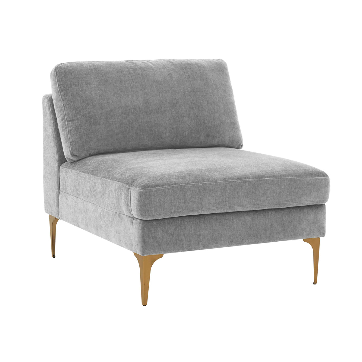Serena Grey Performance Velvet Modular Armless Chair by TOV Furniture – photo 1 of 5