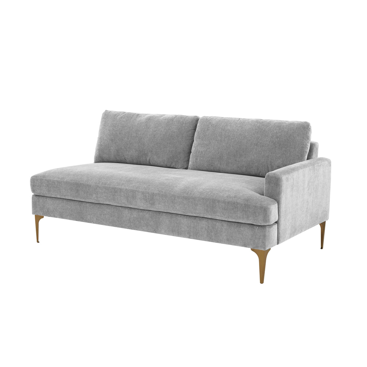 Serena Grey Performance Velvet RAF Modular Loveseat by TOV Furniture – photo 1 of 5