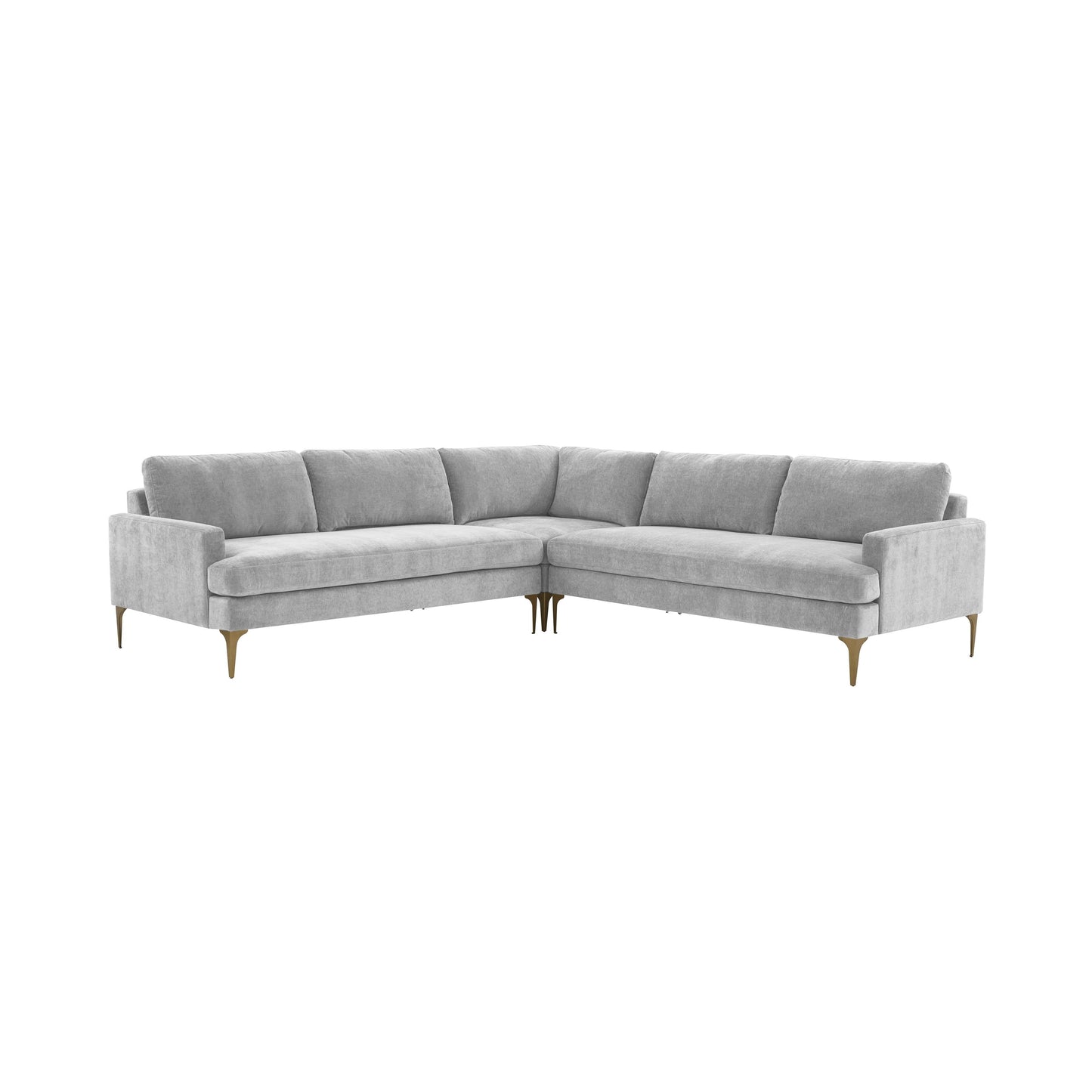 Serena 3 Piece Velvet L Sectional Ren L05130 Sec