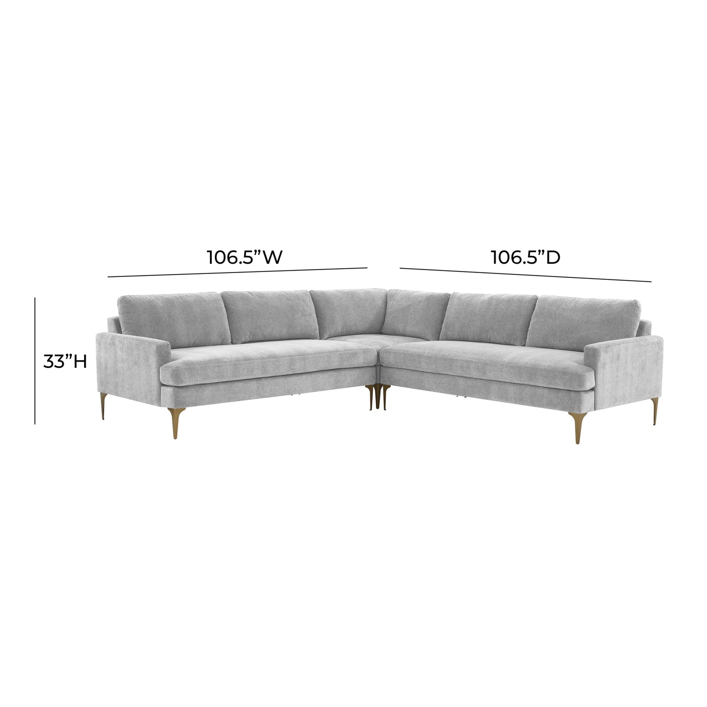 Serena 3 Piece Velvet L Sectional Ren L05130 Sec