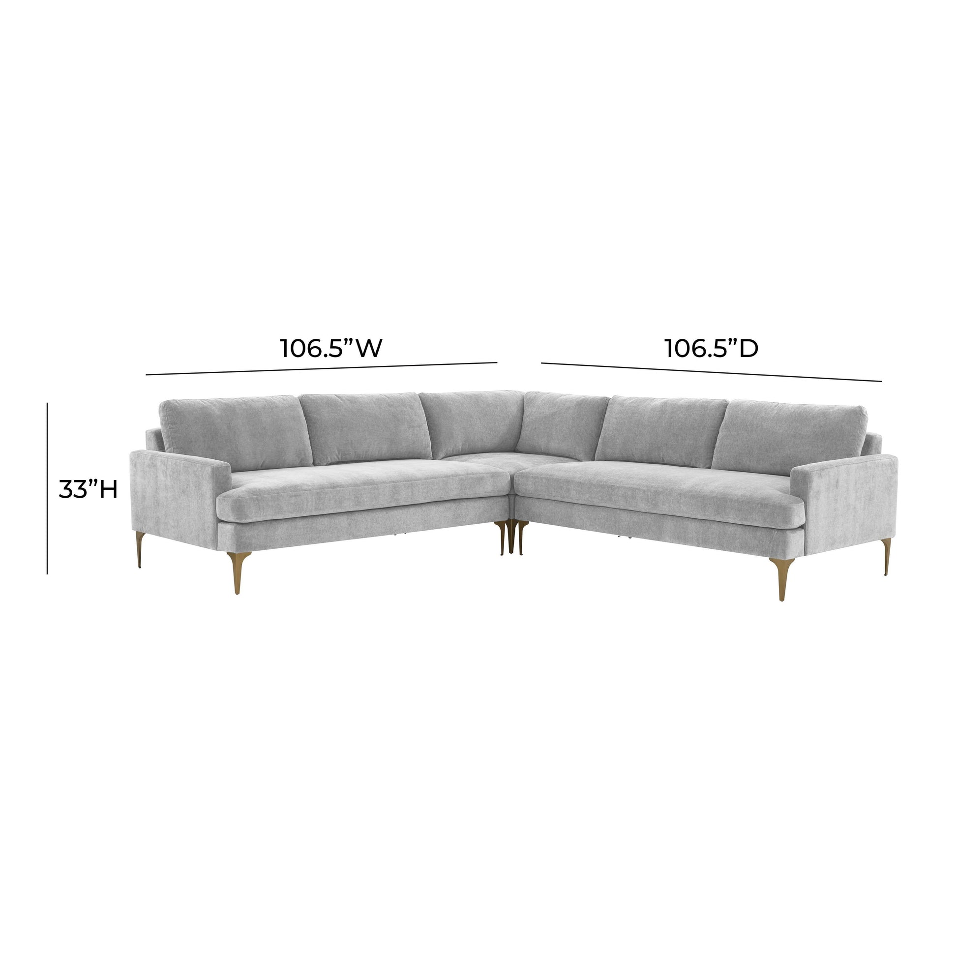 Serena 3 Piece Velvet L Sectional Ren L05120 Sec