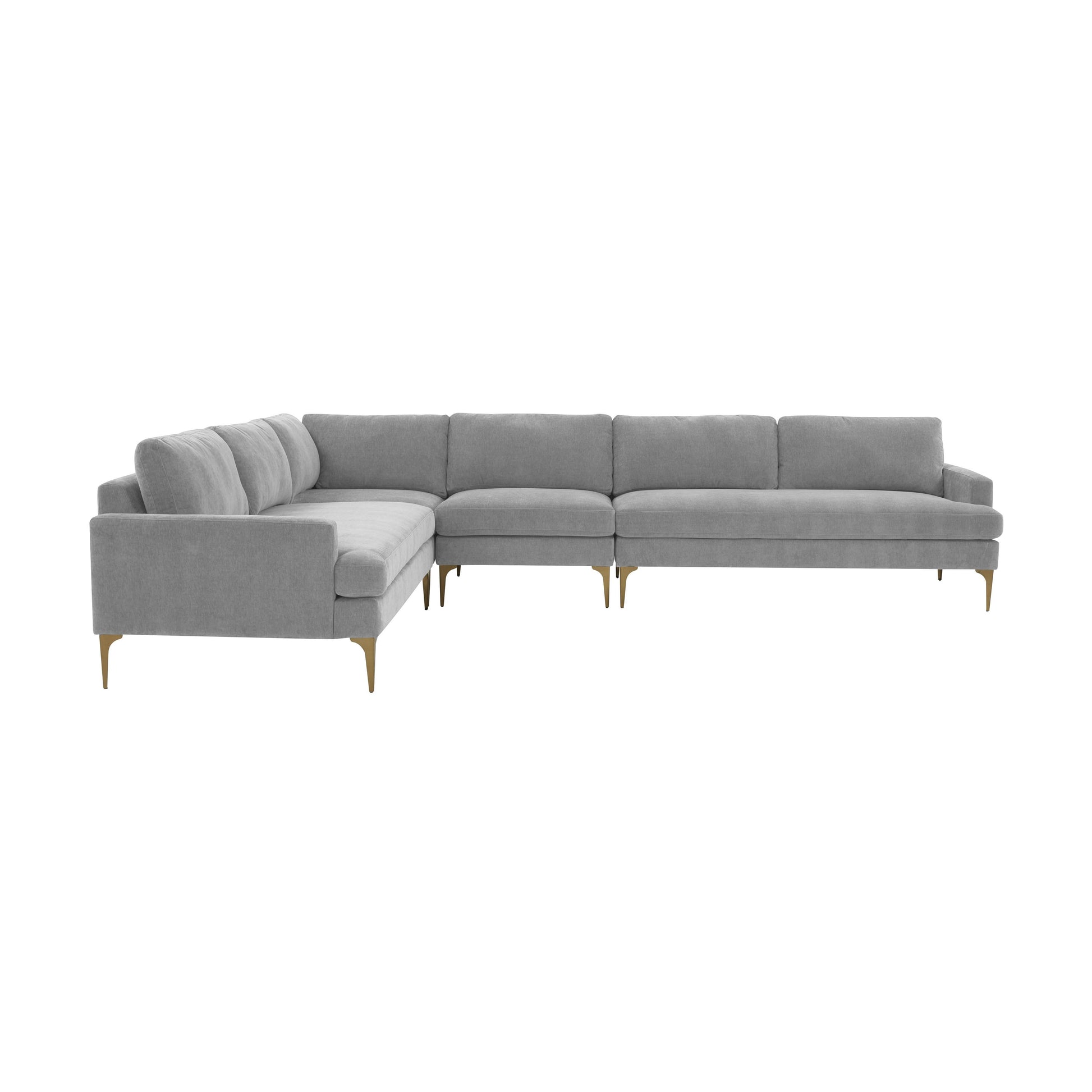 Serena 4 Piece Velvet Large L Sectional Ren L05110 Sec1