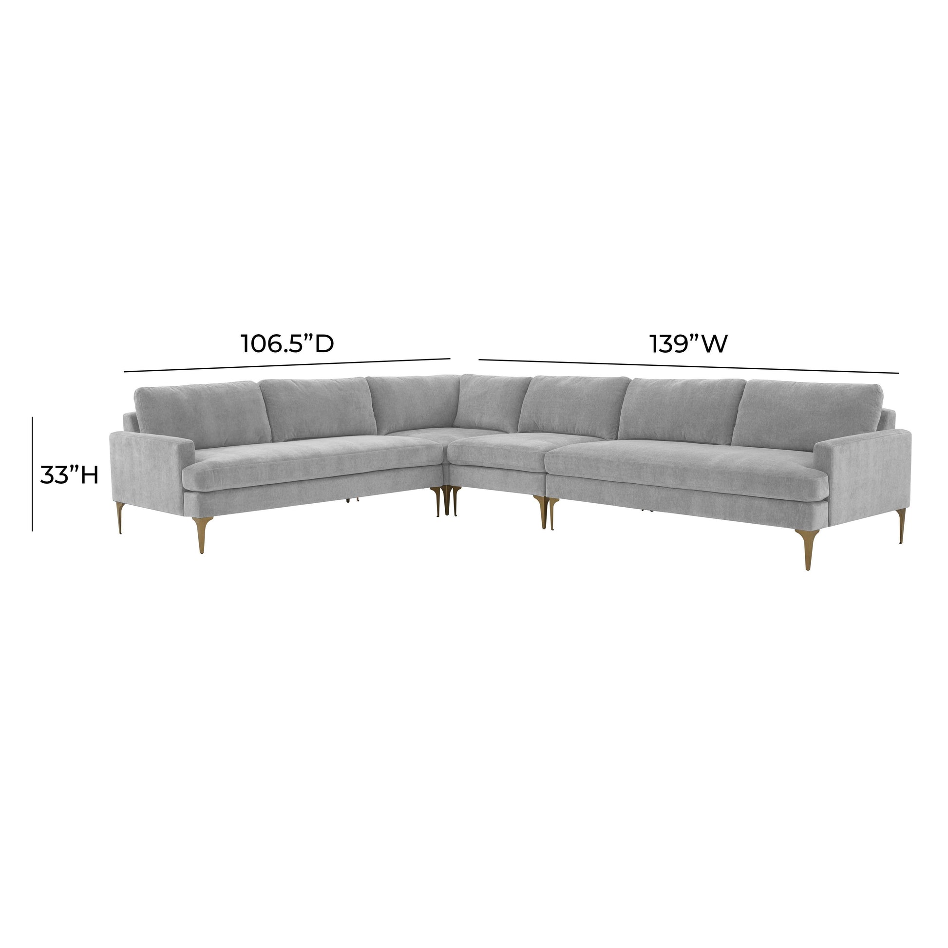 Serena 4 Piece Velvet Large L Sectional Ren L05120 Sec1