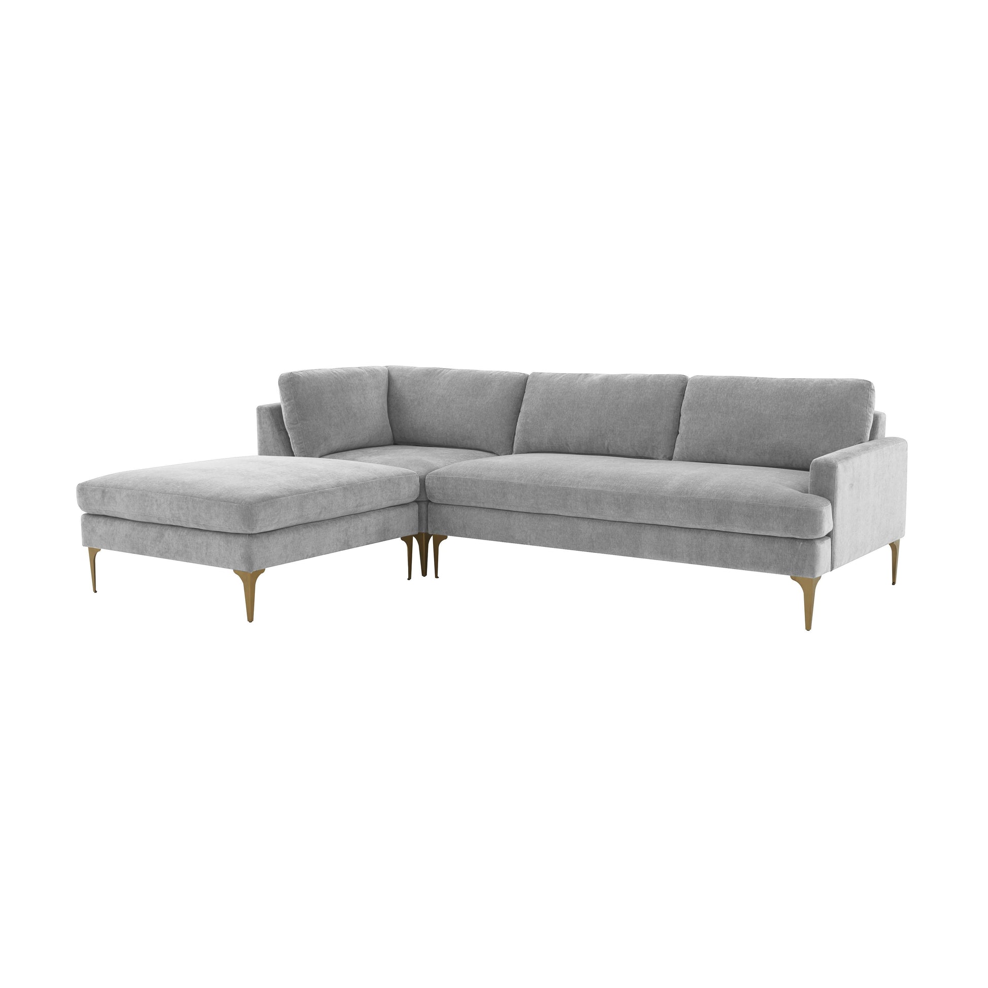 Serena 3 Piece Velvet Chaise Sectional Ren L05130 Sec4L
