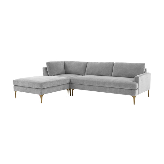 Serena 3 Piece Velvet Chaise Sectional Ren L05130 Sec4L