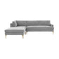Serena 3 Piece Velvet Chaise Sectional Ren L05130 Sec4R