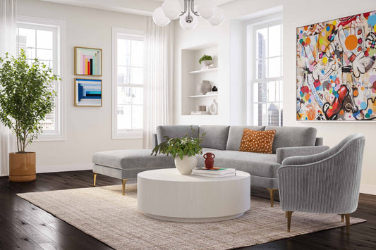 Serena 3-Piece Performance Velvet Chaise Sectional in Grey / LAF by TOV Furniture – photo 6 of 6