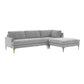 Serena 3 Piece Velvet Chaise Sectional Ren L05130 Sec4R
