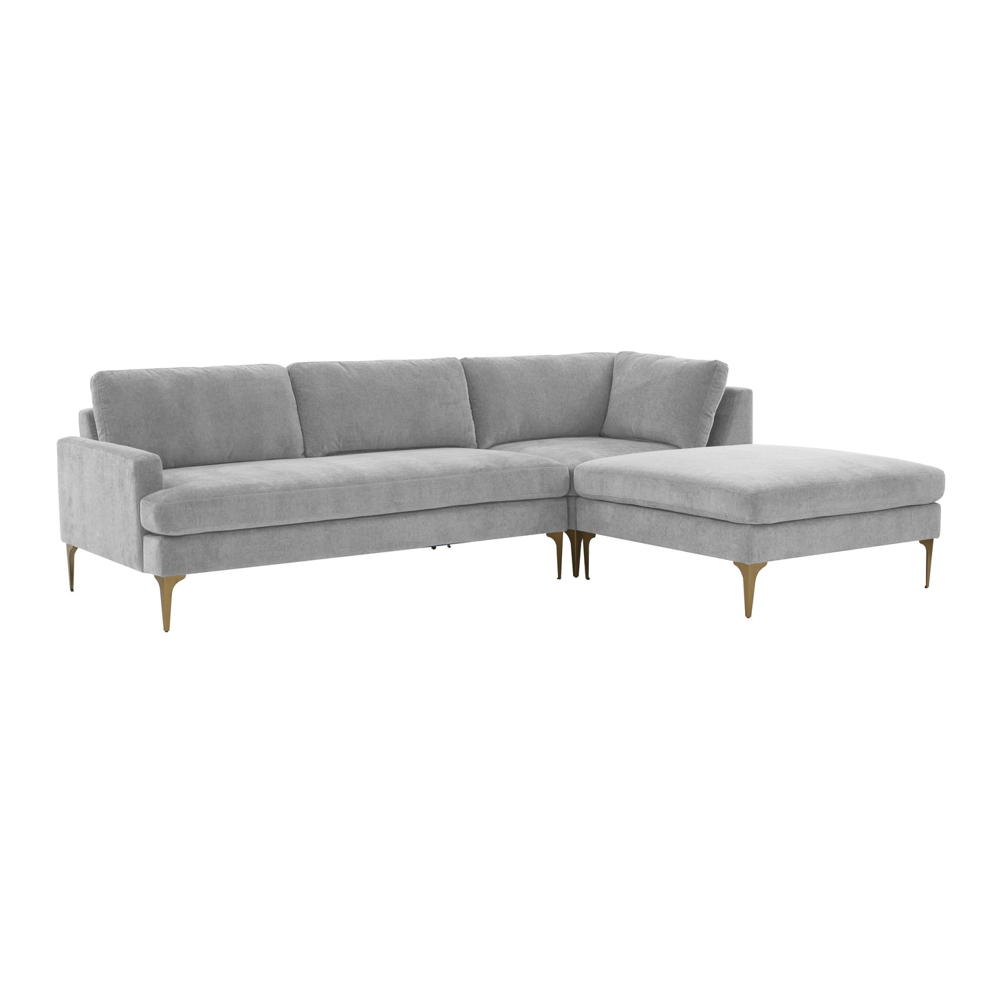 Serena 3 Piece Velvet Chaise Sectional Ren L05130 Sec4R