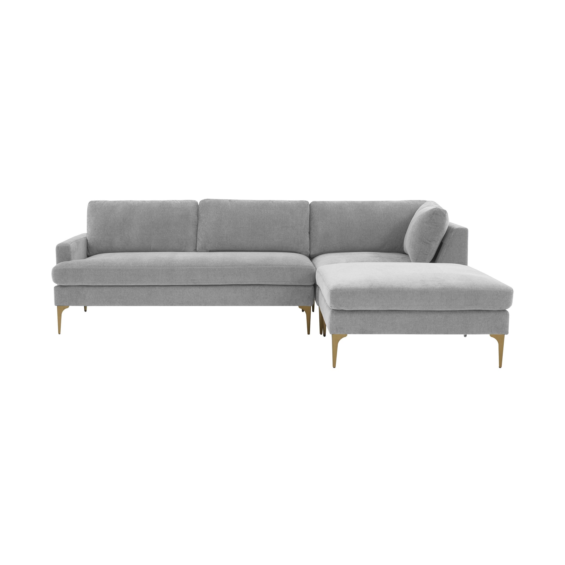 Serena 3 Piece Velvet Chaise Sectional Ren L05130 Sec4L