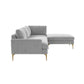 Serena 3 Piece Velvet Chaise Sectional Ren L05130 Sec4L