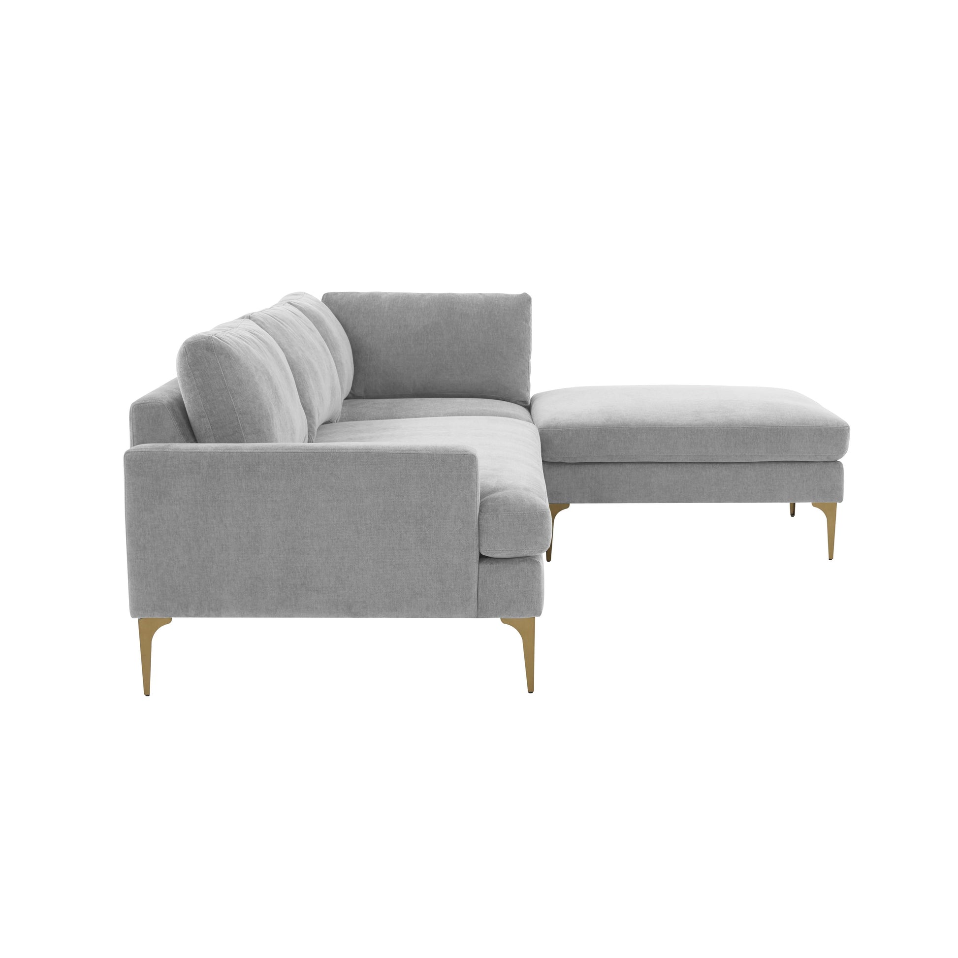 Serena 3 Piece Velvet Chaise Sectional Ren L05130 Sec4R