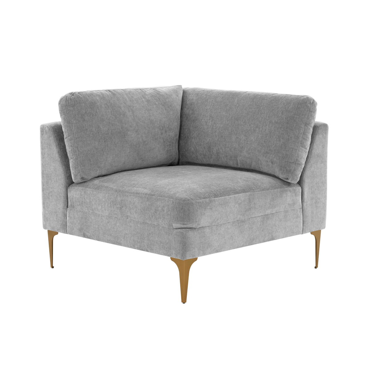 Serena Performance Velvet Modular Corner Seat in Grey by TOV Furniture – photo 1 of 5