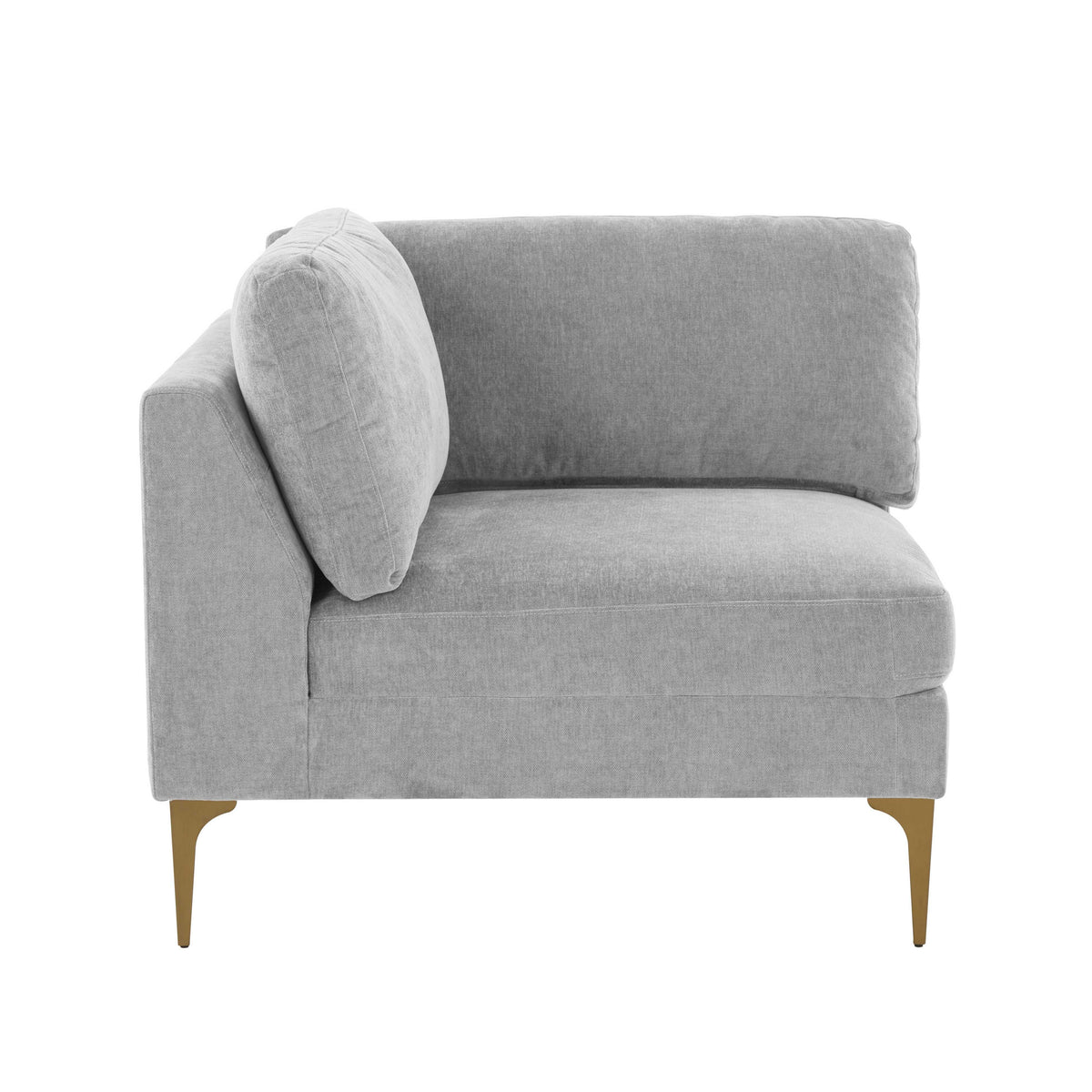Serena Performance Velvet Modular Corner Seat in Grey by TOV Furniture – photo 3 of 5