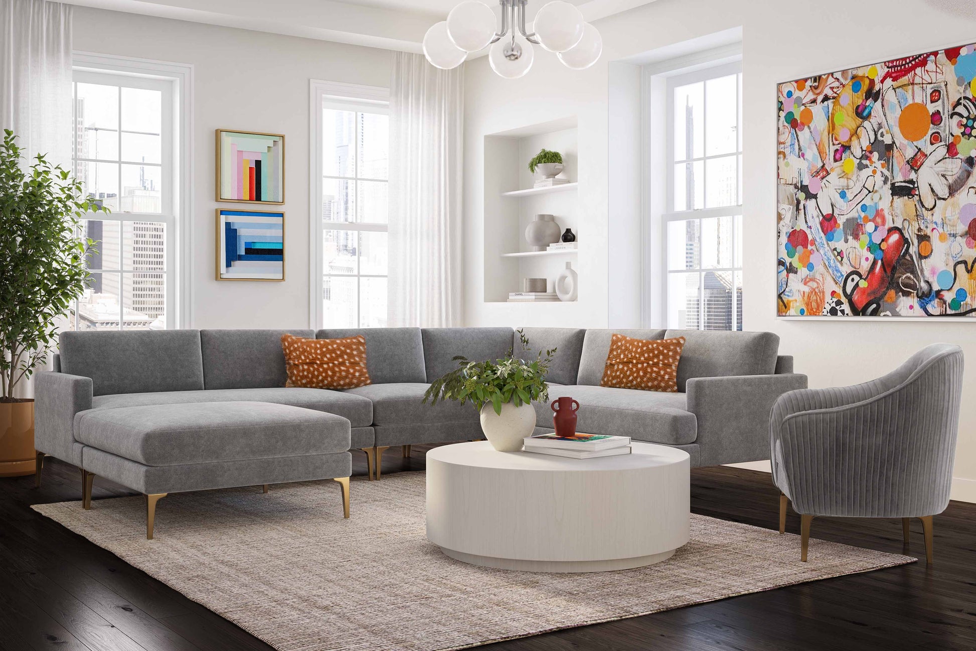 Serena Velvet Ottoman Ren L05121